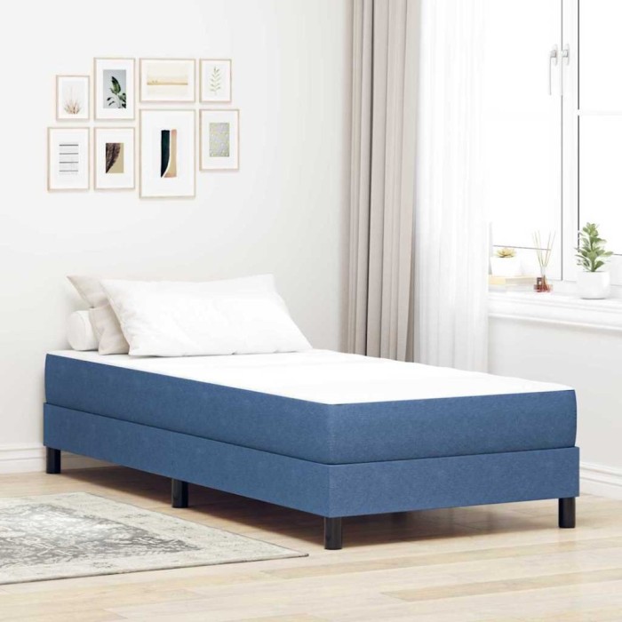 vidaXL Saltea de pat cu saltea albastru 100 x 200 cm țesătură 42008274