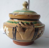Oala, vas cu capac de ceramica Vama - Oas, Maramures
