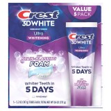 Set 5 paste de dinți Crest 3D White Vivid Mint Ultra, albire intensivă, 147 g/tub