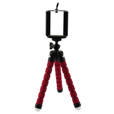 Mini trepied flexibil, reglabil 4 - 6 inch, pentru telefonul mobil, rosu foto