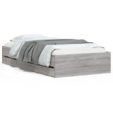 Cumpara ieftin Cadru de pat cu sertare gri sonoma 75x190 cm lemn prelucrat