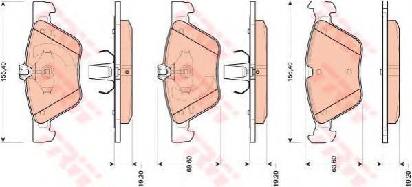 Set placute frana,frana disc MERCEDES E-CLASS (W211) (2002 - 2009) TRW GDB1815
