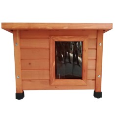 @Pet Casa de pisici de exterior, maro, 57x45x43 cm, lemn foto