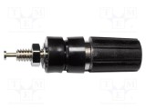 Conector banană 4mm soclu 15A 2,5kV negru aurit pe panou MUELLER ELECTRIC