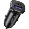 Incarcator Auto UGREEN EC305, 30W, 3A, 1 x USB-A - 2 x USB-C, Negru
