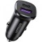 Incarcator Auto UGREEN EC305, 30W, 3A, 1 x USB-A - 2 x USB-C, Negru