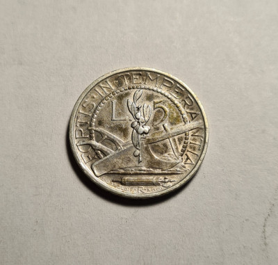 San Marino 5 Lire 1933 Aunc foto