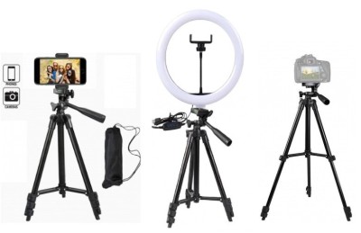 Trepied universal reglabil pentru telefon,camera,lampa circulara,inaltime max 102 cm foto