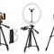 Trepied universal reglabil pentru telefon,camera,lampa circulara,inaltime max 102 cm