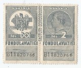 *Romania, lot 1026 cu 1 diptic fiscal de aviatie, 1936, MNH