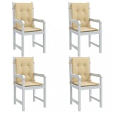 VidaXL Perne scaun cu spătar mic, 4 buc. melanj bej 100x50x4 cm textil