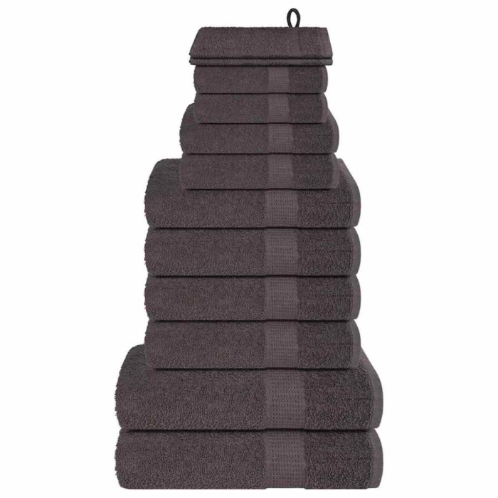 vidaXL Set prosoape 12 buc Antracit 360 g/m&sup2; 100% bumbac