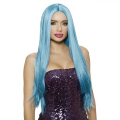 Peruca dama, sintetica, lunga, bleu