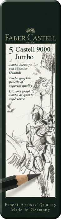 Set creioane grafit Faber-Castell 9000 Jumbo. 5 buc/set