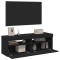 vidaXL Comode TV cu lumini LED, 2 buc., negru, 60x35x40 cm