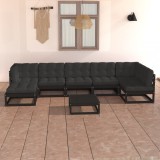 vidaXL Set mobilier de grădină cu perne, 8 piese, lemn masiv pin 3076753