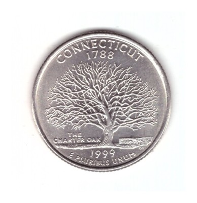 Moneda SUA 25 centi/quarter dollar 1999 D, Connecticut 1788, stare foarte buna foto