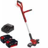 Einhell GE-CT 18/30 Li PXC + Twinpack + 4514095 - Trimmer gazon 300 mm cap cu fir + Set 2 acumulatori si incarcator Li-Ion 18 V 4 Ah