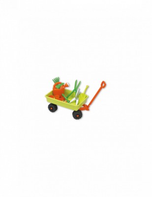 Carucior si set de unelte de gradinarit de jucarie foto
