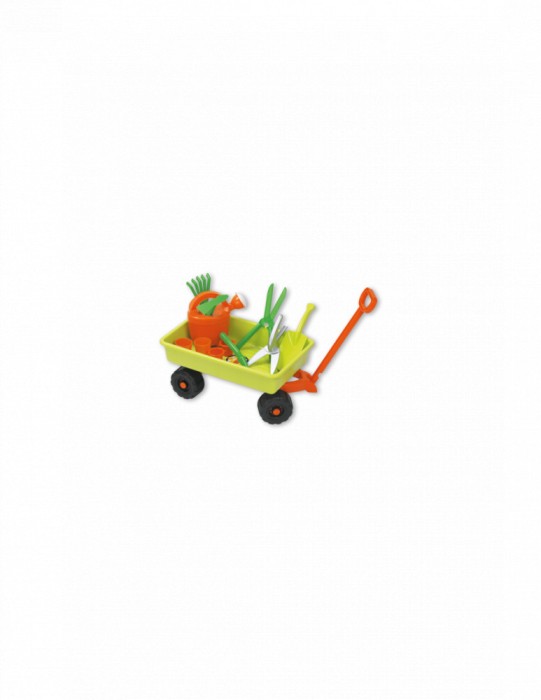 Carucior si set de unelte de gradinarit de jucarie