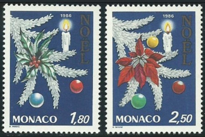 C4928- Monaco 1986 - Craciun 2v. neuzat,perfecta stare foto
