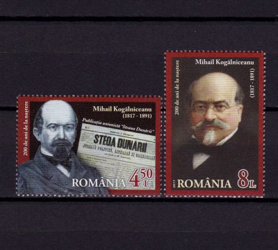 ✅RO 2017 LP 2159 ,&amp;quot;Mihail Kogalniceanu , 200 ani de la nastere &amp;quot;, serie , MNH foto