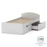 Cumpara ieftin Pat 1 persoana cu spatiu de depozitare 90x200 cm Regan 18255 Alb