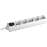 PRELUNGITOR Bachmann, Schuko x 5, conectare prin Schuko (T), cablu 1.5 m, fara protectie, alb, &quot;BM-3812545&quot; (timbru verde 0.18 lei)
