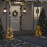 vidaXL Decorațiune brad cu lumini de Crăciun cu țăruși, 80 LED, 60 cm