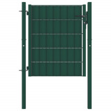Poarta de gard, verde, 100x101 cm, PVC si otel GartenMobel Dekor, vidaXL