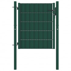 Poarta de gard, verde, 100x101 cm, PVC si otel GartenMobel Dekor