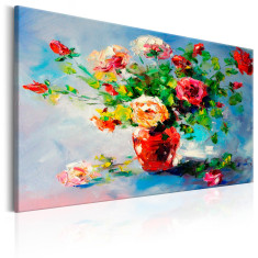 Tablou pictat manual - Trandafiri frumoase - 60 x 40 cm foto