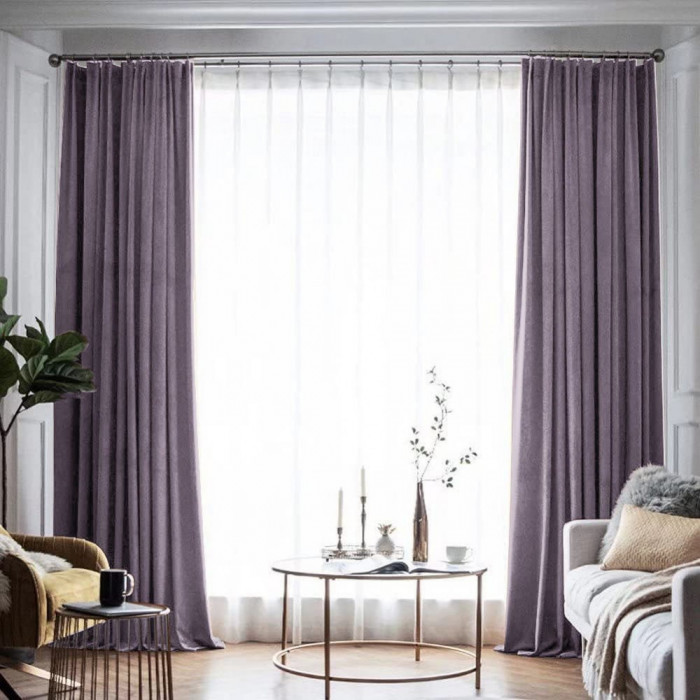 Draperie din catifea blackout cu rejansa din bumbac tip fagure, Madison, 200x220 cm, densitate 700 g/ml, Venus, 1 buc