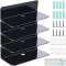 Set 4 rafturi de perete, 23 x 9.5 x 6 cm, acril, negru