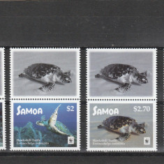 Samoa 2016-Fauna,WWF,Reptile,Testoase,serie 4 valori cu vignete.MNH,Mi.1348-51