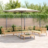 Set gradina Gossi, 5 piese, lemn acacia, canapea paleti, masa, colt/mijloc. Robust, design modular