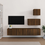 VidaXL Set dulapuri TV, 4 piese, stejar maro, lemn prelucrat