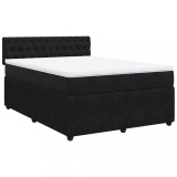 Cumpara ieftin Pat box spring cu saltea, negru, 140x200 cm, catifea