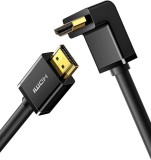 CABLU video Ugreen, &quot;HD103&quot; HDMI (T) la HDMI (T) 4K la 30Hz, unghi 90 grade la un cap, lungime 2m, conectori auriti, negru &quot;10173&quot; (timbru verde 0.08