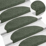 vidaXL Covorașe autoadezive scări, 10 buc, verde, 65x21x4 cm, punch