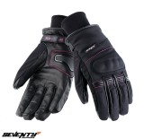 Manusi femei pentru scuter - motocicleta iarna Seventy model SD-C31 negru/roz &ndash; WinterTex &ndash; degete tactile S (7 cm)