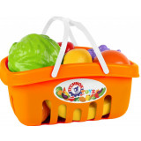 Set de fructe in cos de picnic portocaliu, Technok, 17 piese