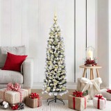 vidaXL Brad de Crăciun artificial Verde 150 cm PVC și oțel și plastic 3395009