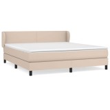 Cumpara ieftin Pat box spring cu saltea, cappuccino, 160x200cm piele ecologica