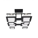 Lustra Clasica Aramis cu Lemn Abajur Patrat 4 X Dulie E27 Alb Negru, Alessandro DESIGN