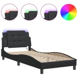 Cumpara ieftin Cadru de pat cu LED fara saltea, Zadar, negru, 80x200 cm