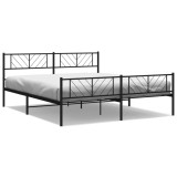 Cumpara ieftin Cadru pat fara saltea, tablie de picioare negru 180x200cm metal