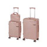 Set 3 Valize Rigide Leziter TraveLux Urban XV, Roz-Auriu, Cabina 50x40x20cm, ABS, Roti 360, Cod Numeric