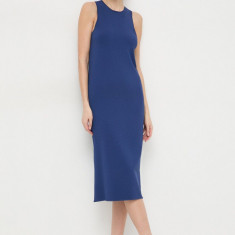 Weekend Max Mara rochie culoarea bleumarin, midi, drept 2415320000000