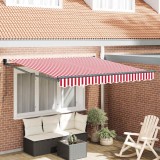 vidaXL Cortina Retractabilă Roșu și Alb 300 x 250 cm Poliester, Metal 3329989